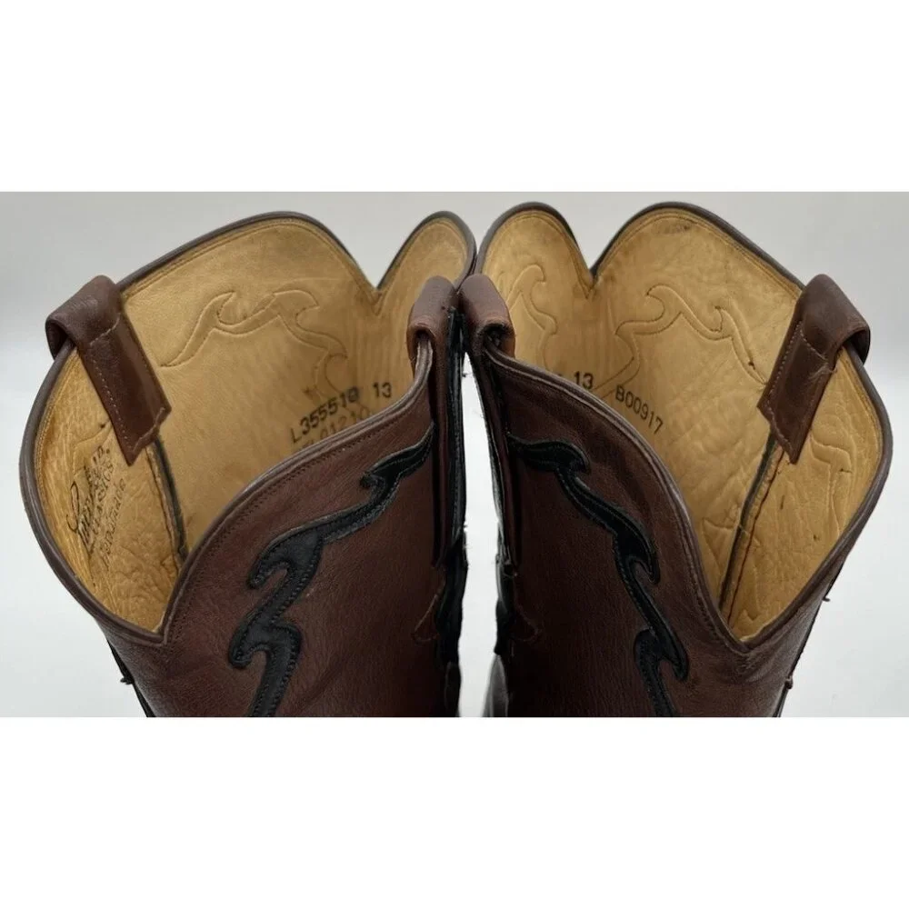 LUCCHESE CLASSICS WHISKEY BURNISHED FLORENCE BUFFALO ROPER COWBOY BOOTS MENS 13